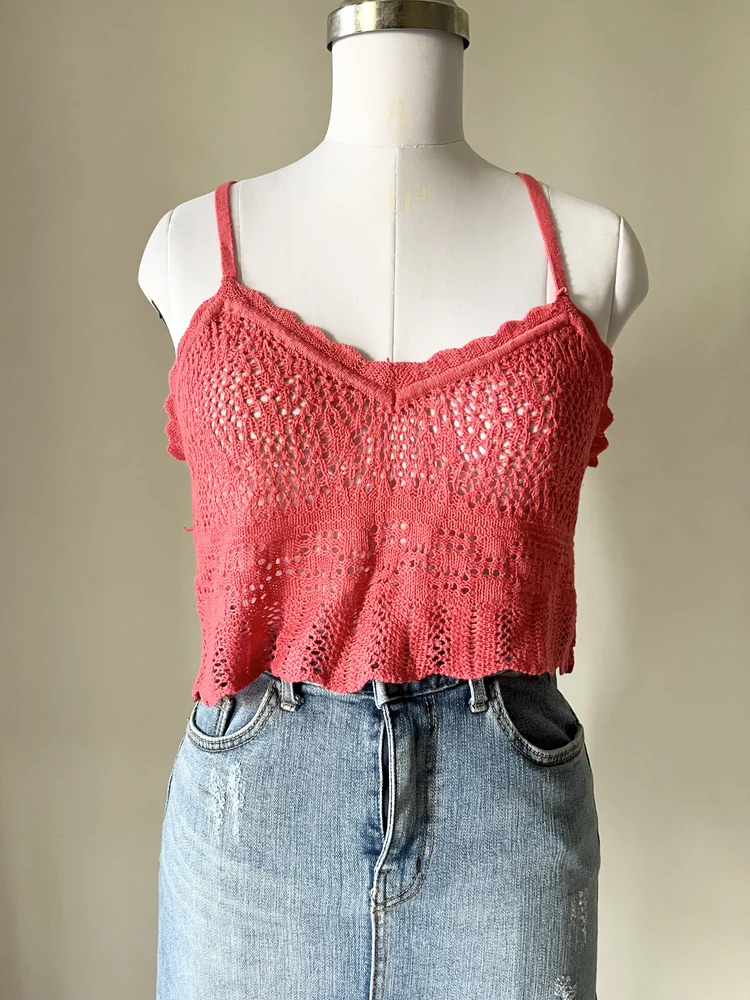 Peach crochet top