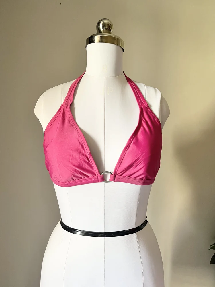 Solid pink bikini top 