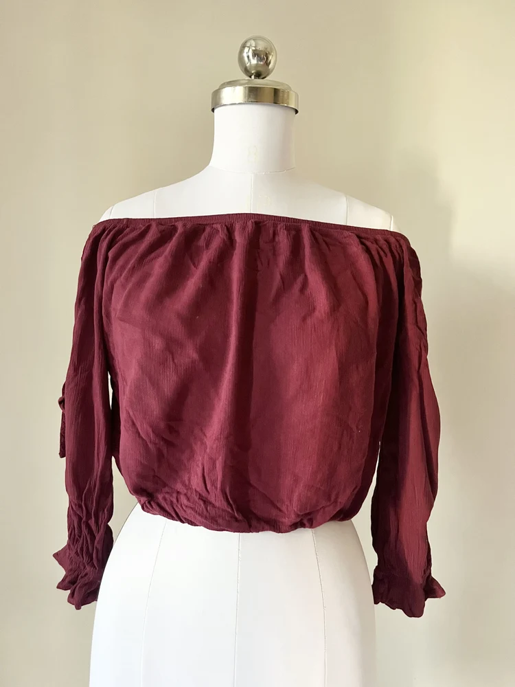 Off shoulder slit sleeves top 