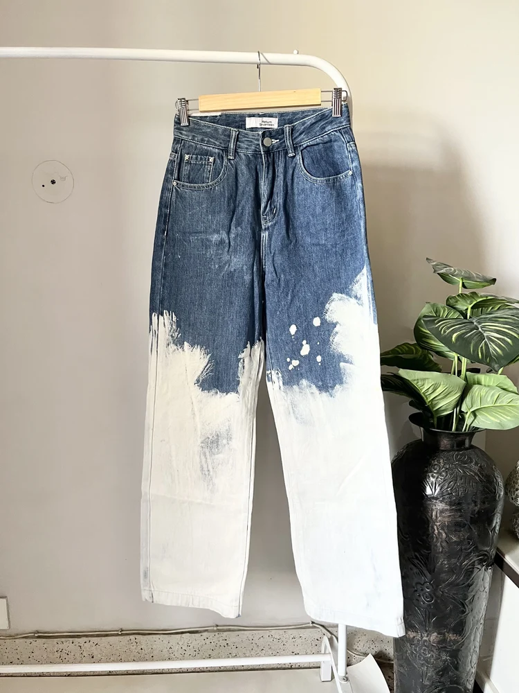 Acid wash wide-leg Jeans 