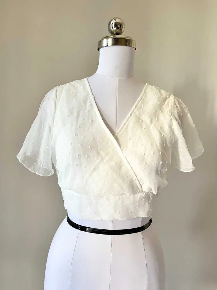 White tie-up top