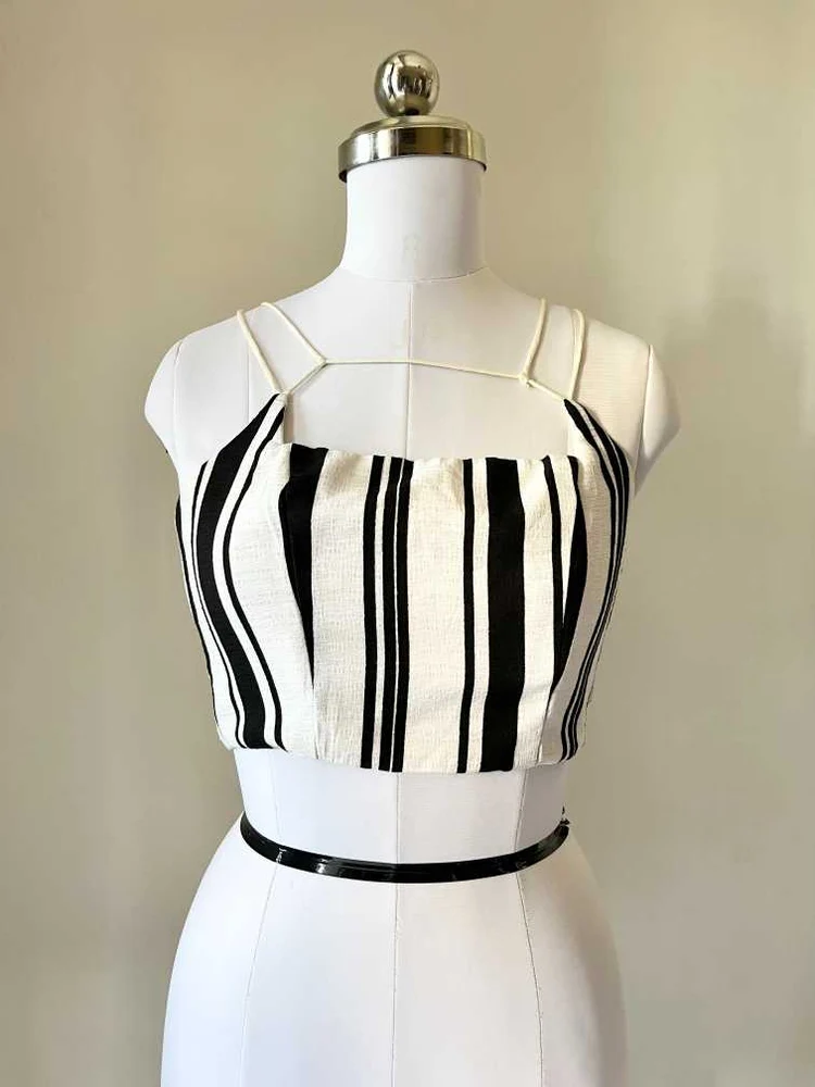 White black stripe top