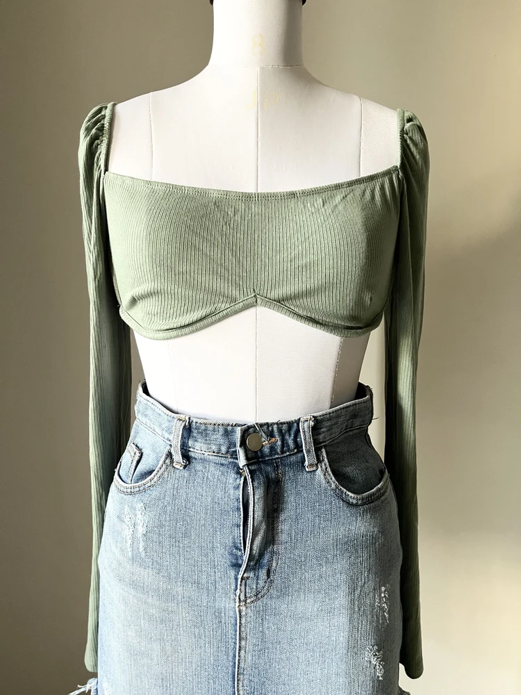 green cutout top 