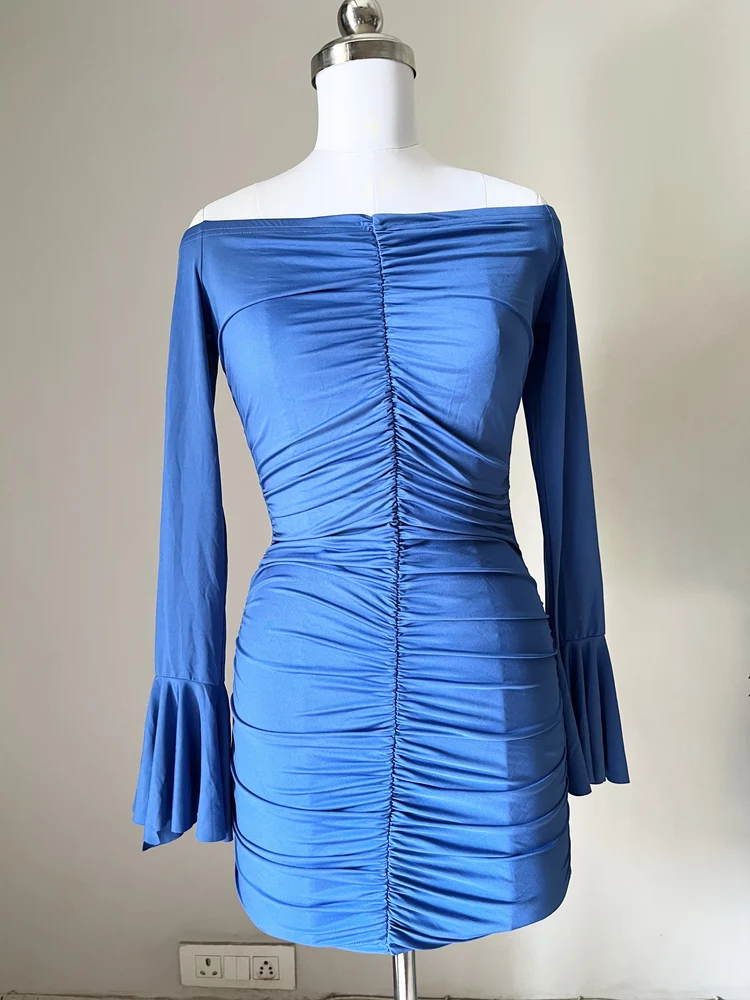 Electric blue smoking dress