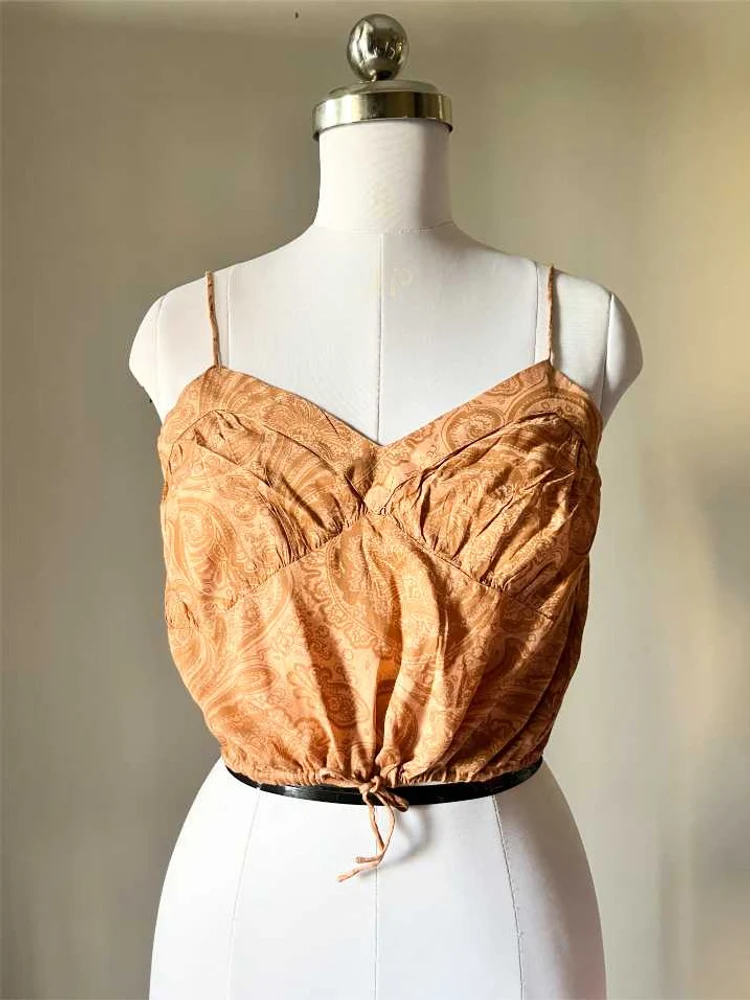 Mustard paisley print top