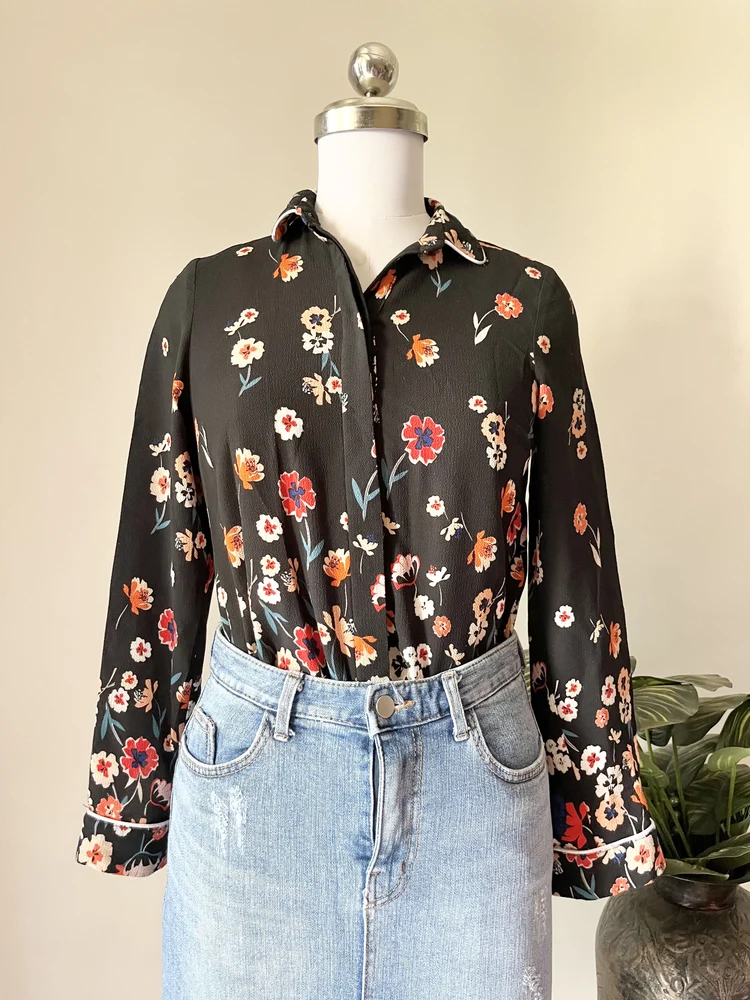 Floral black shirt 
