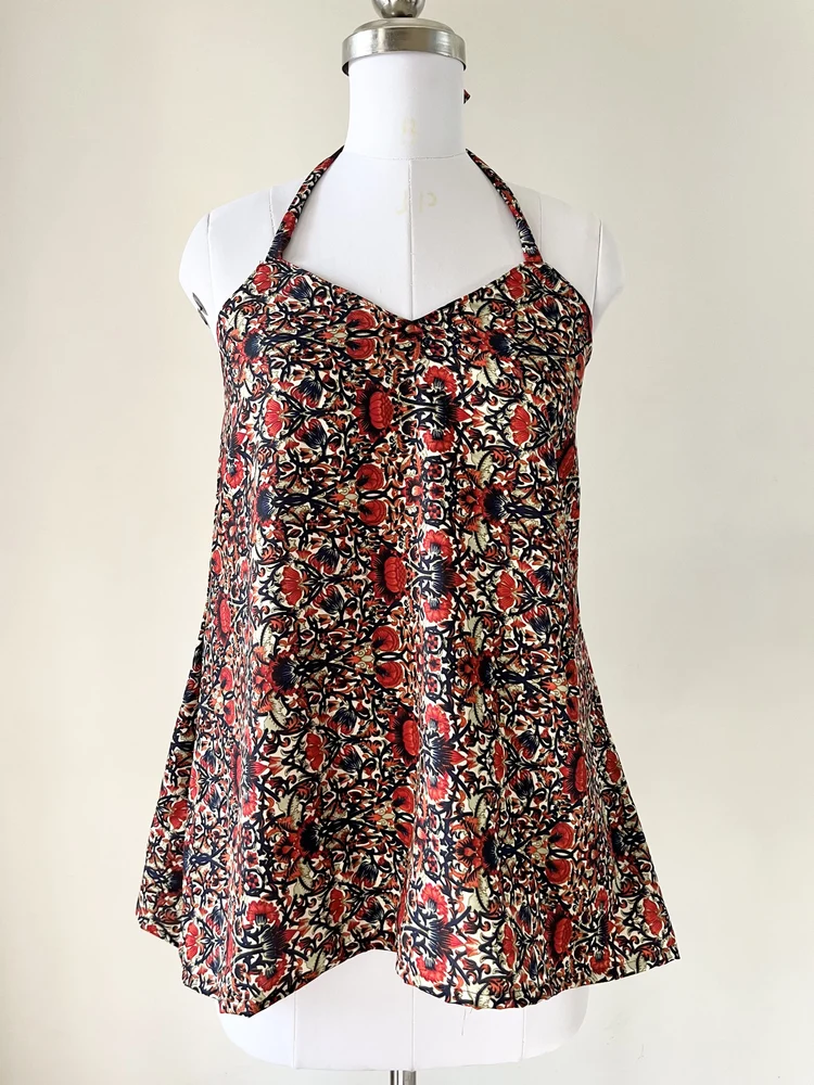 Floral halterneck short kurti