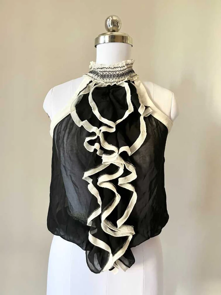 Black frill top 