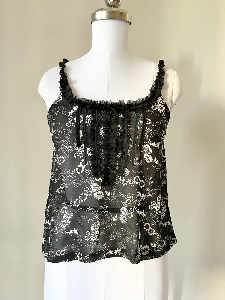 Black floral top 
