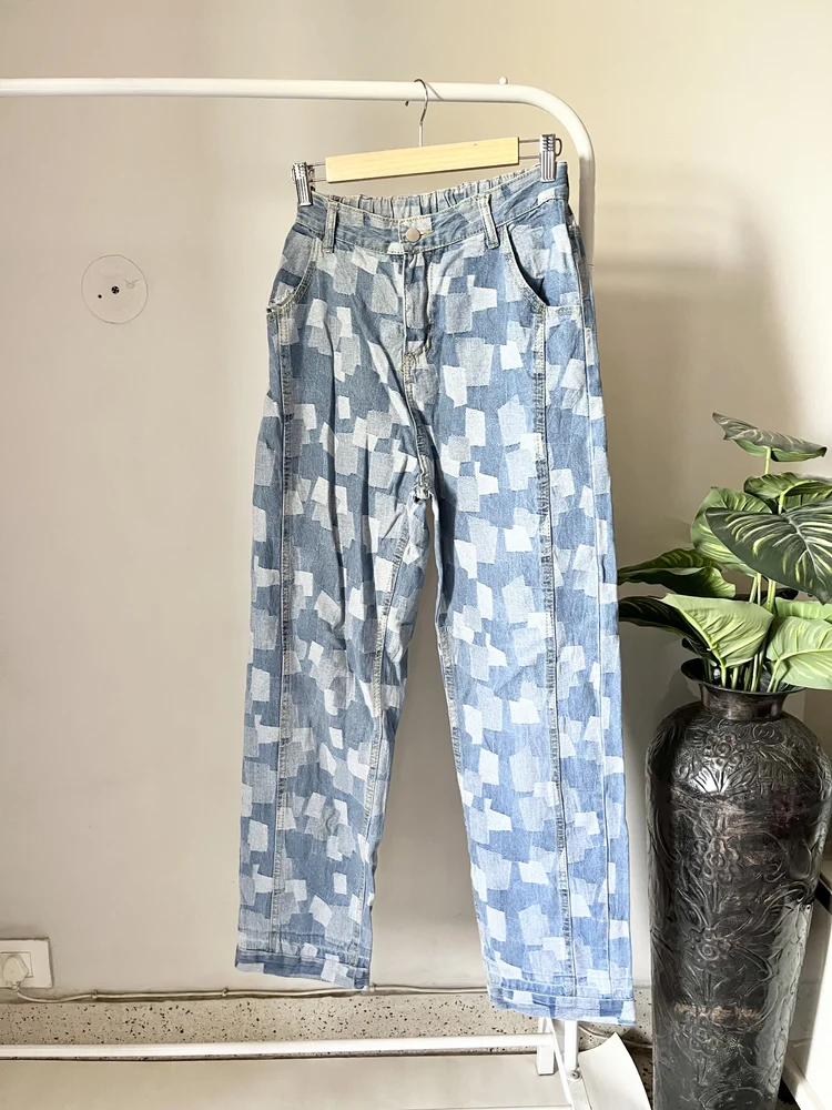 Printed wide-leg Jeans