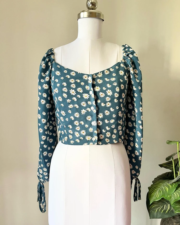 Blue floral top 