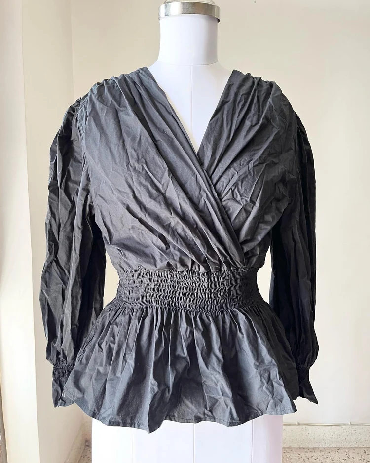 Black peplum top 