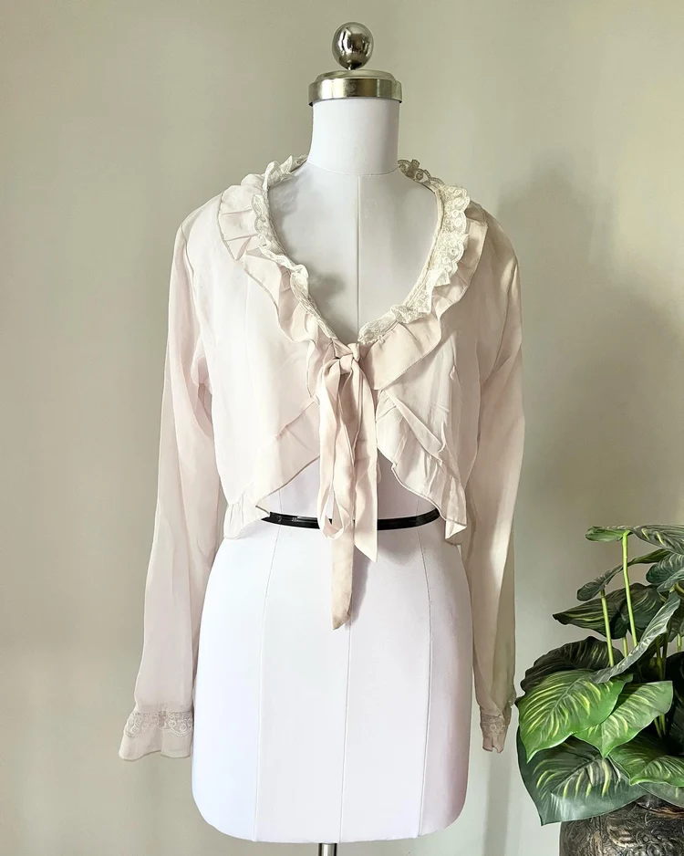 Y2K pink tie-up top 