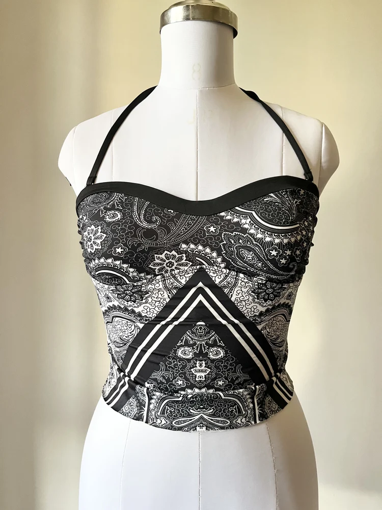 y2k print halter top