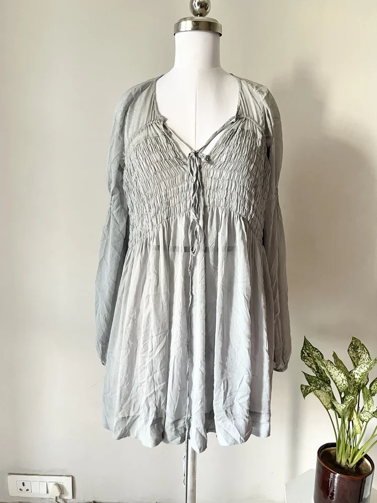 Powder blue sheer dress