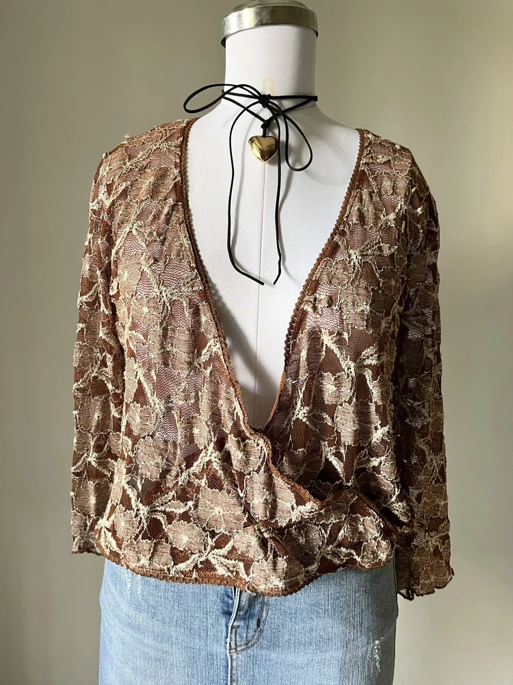 Brown lace top 