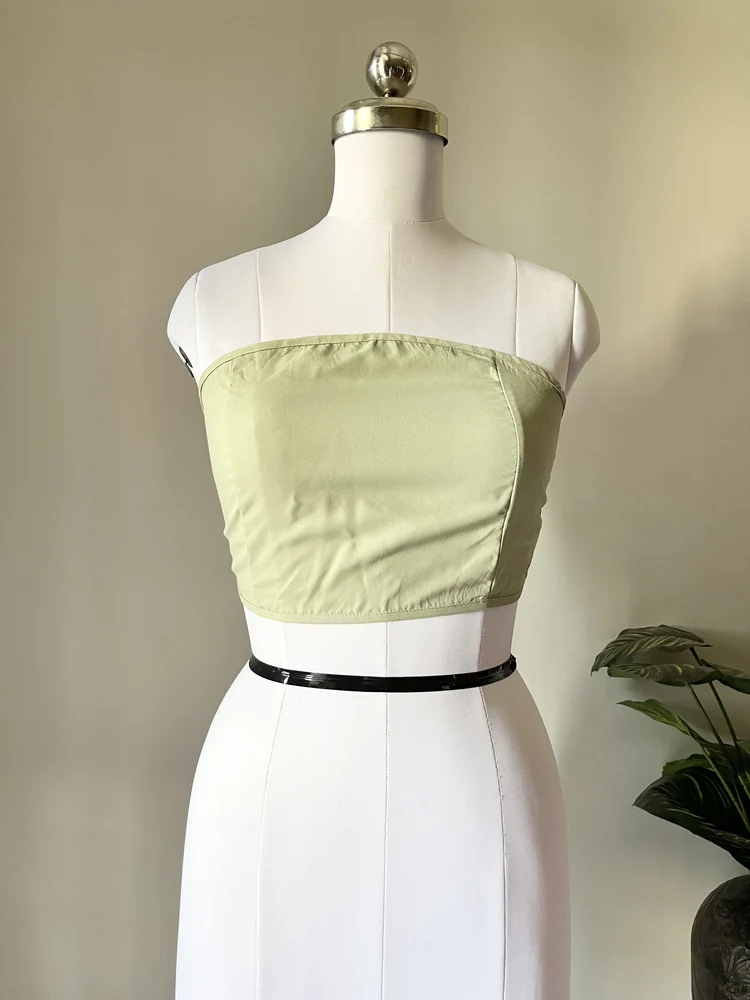 Mint green tube corset top