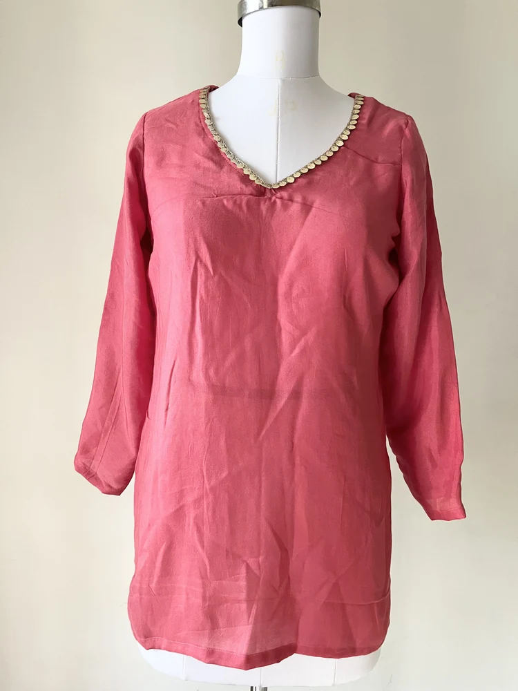Mauve pink short kurti