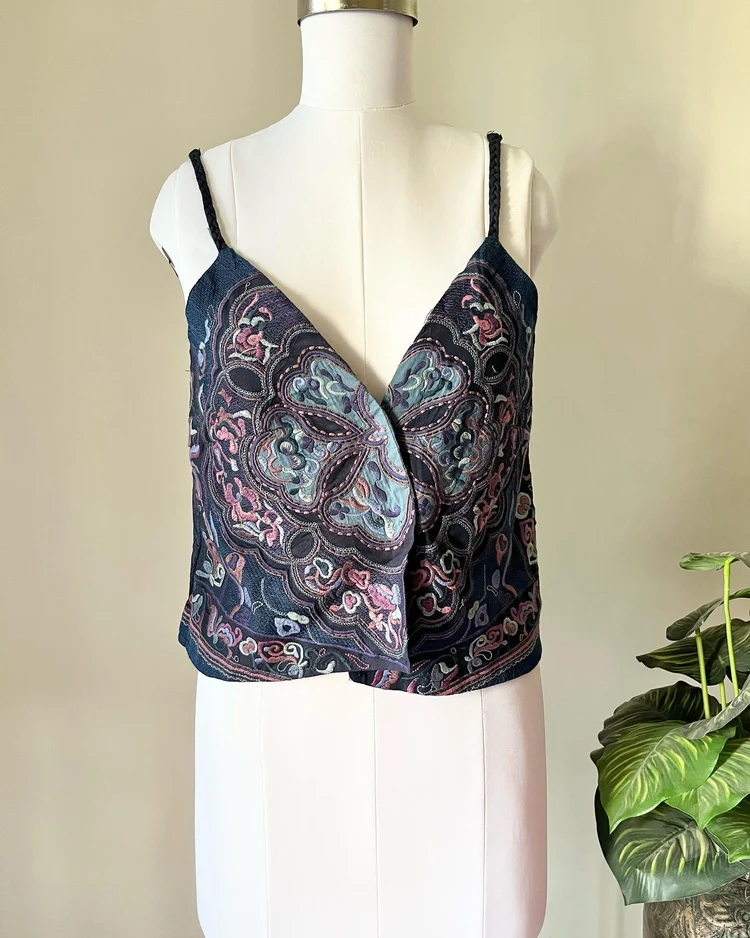 Embroidered vest top 