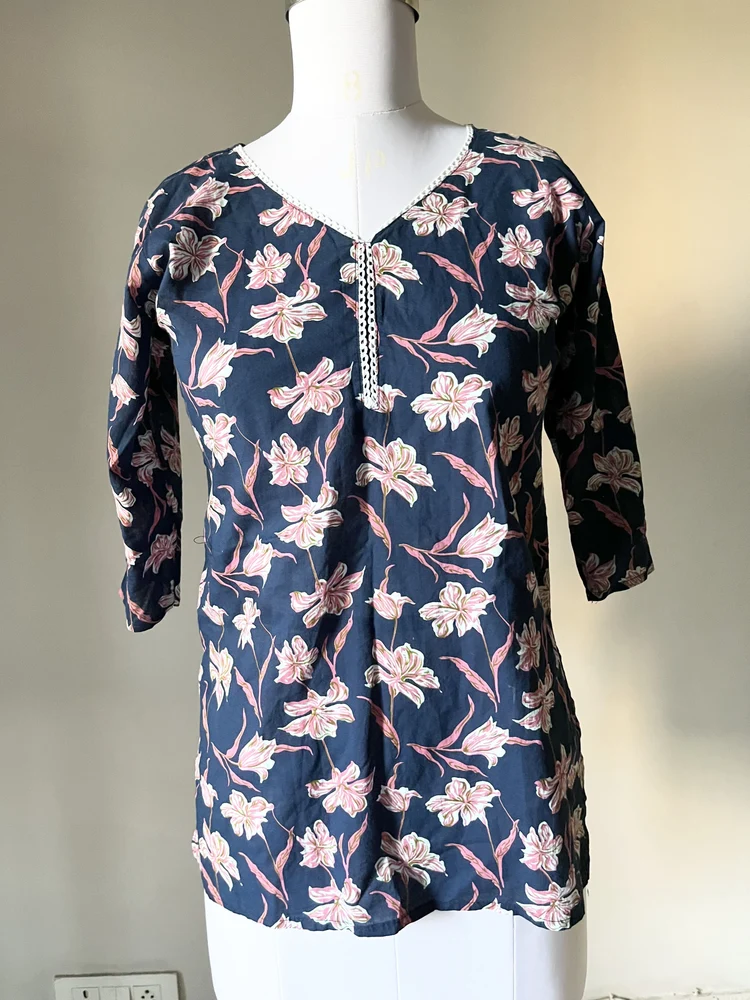 Floral print handmade kurti