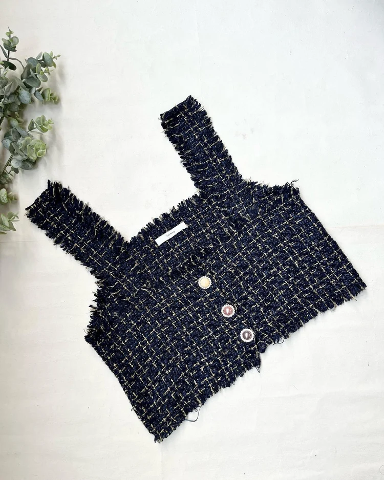 Korean tweed top 