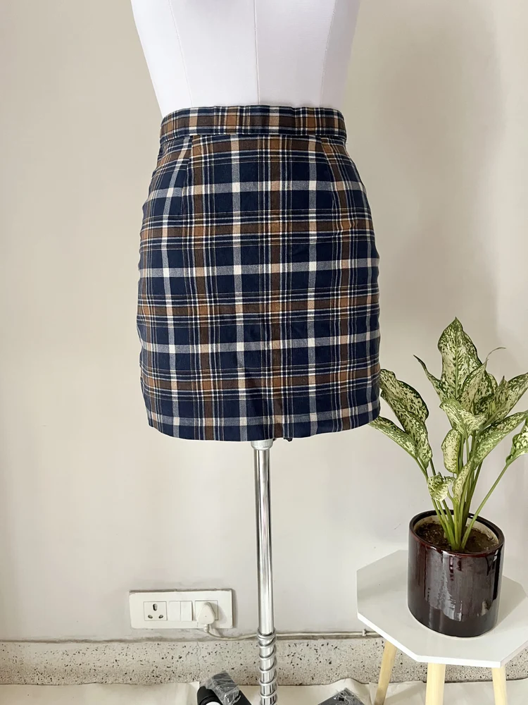 Korean plaid skirt