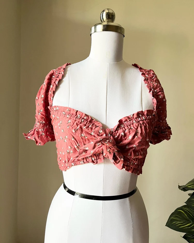 Pink floral Sweetheart top 