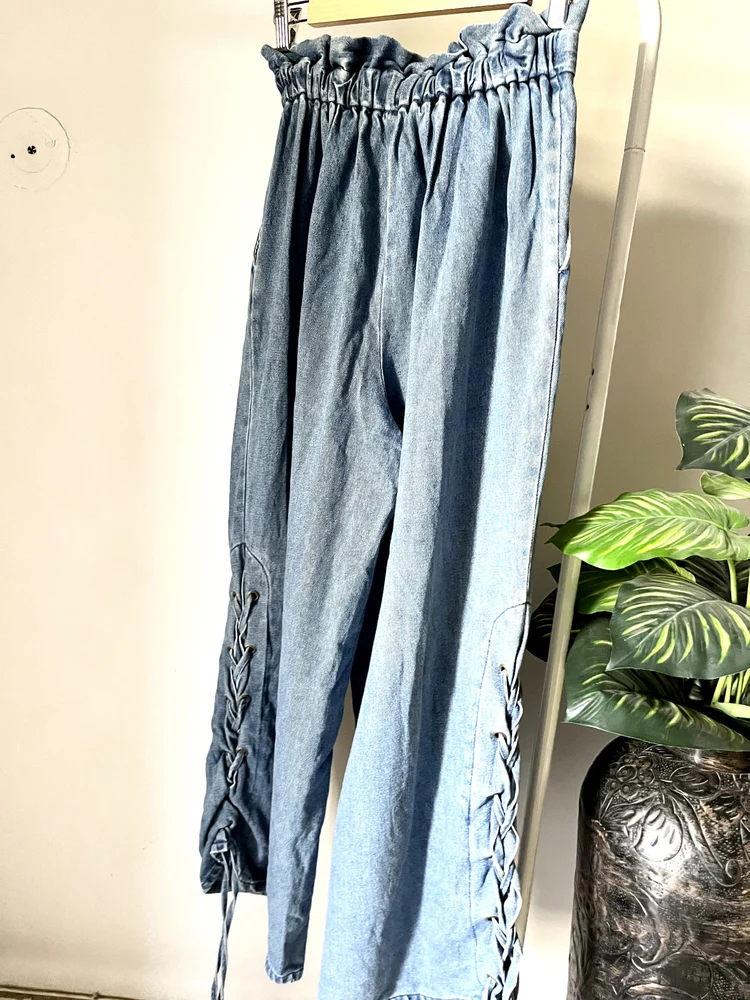 Paperbag wide-leg Highwaist denim