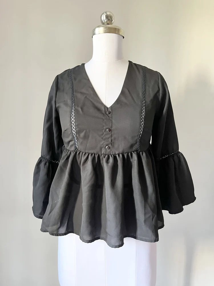 Black peplum top