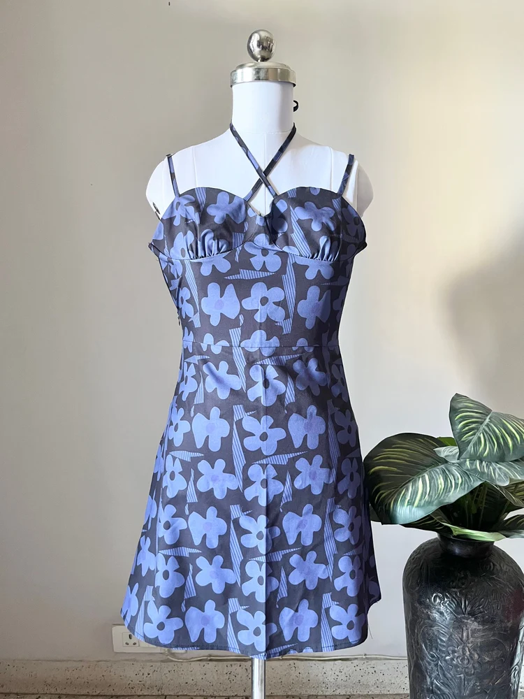 Purple floral dress