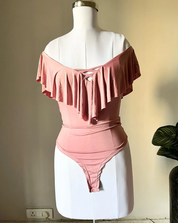 Pink Satin bodysuit 