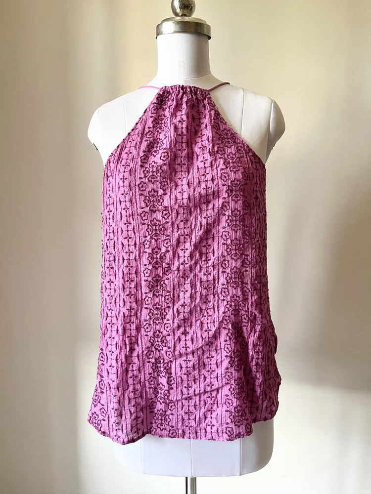 Embroided purple top