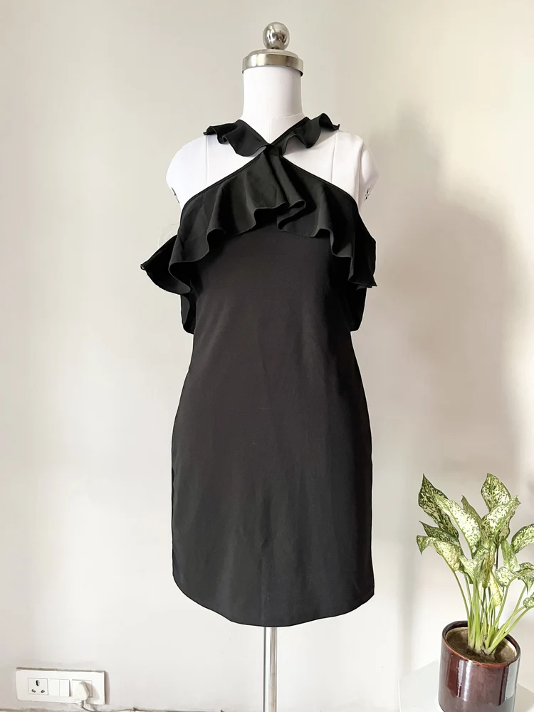 Frill black dress