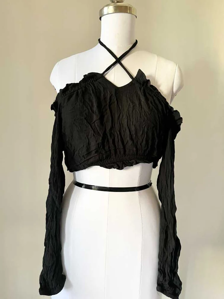 Black off shoulder top 