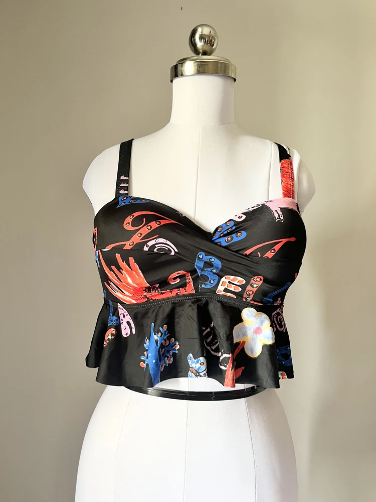 Black peplum Bikini top 