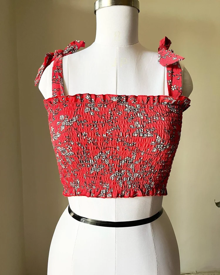 Floral smoked top 