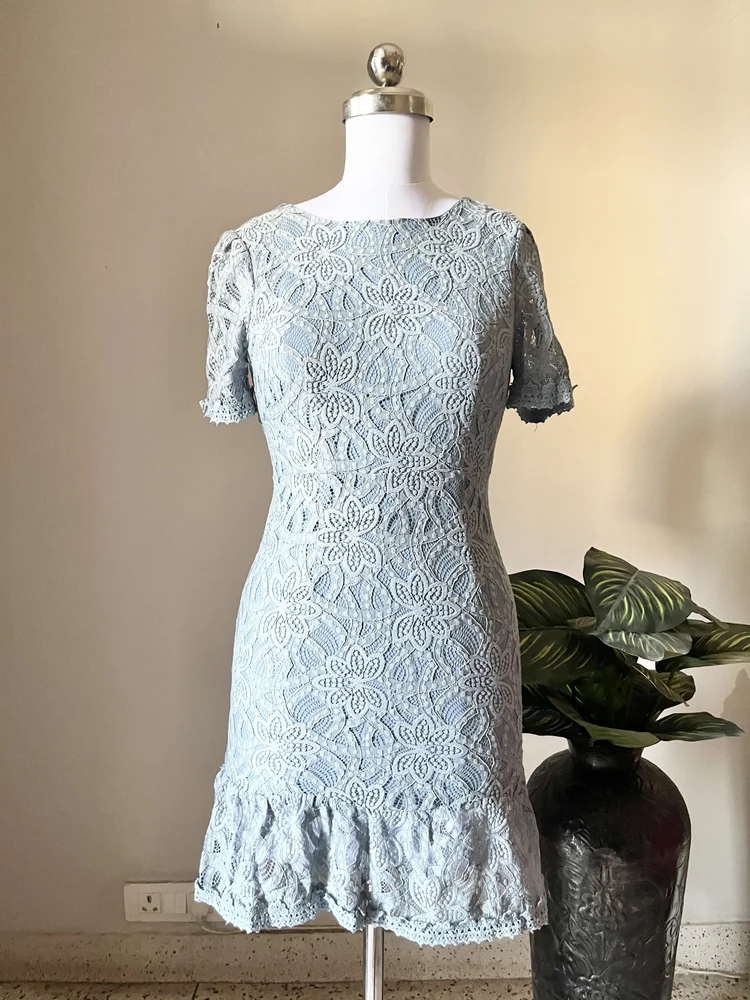 Pastel blue lace dress