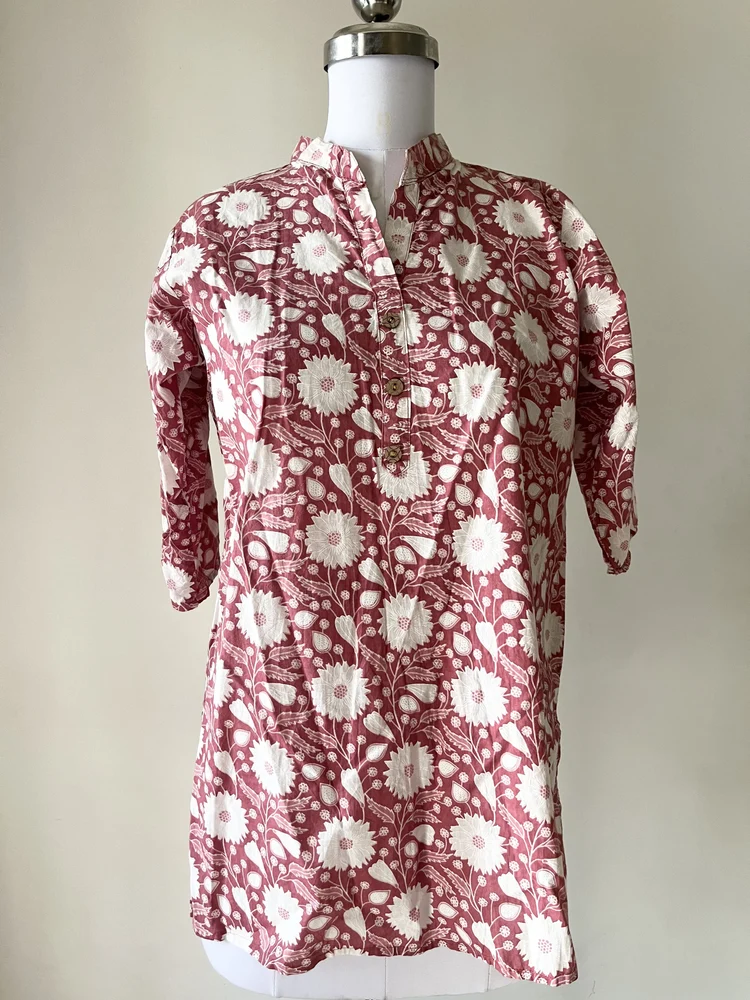 Pink floral kurti 