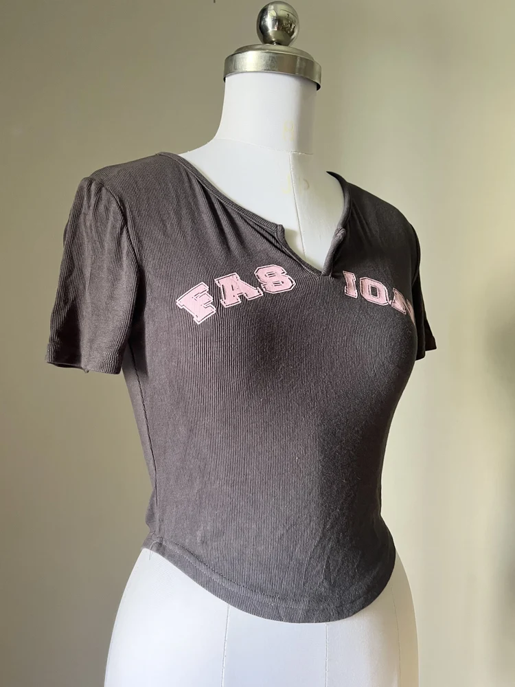 Grey rib top