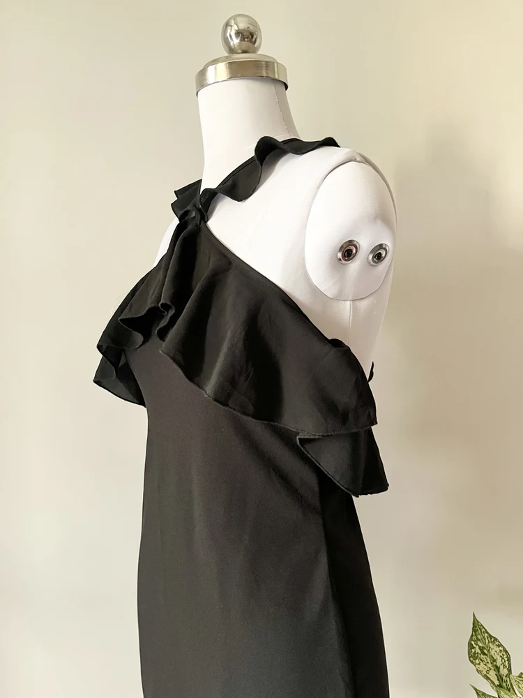 Frill black dress