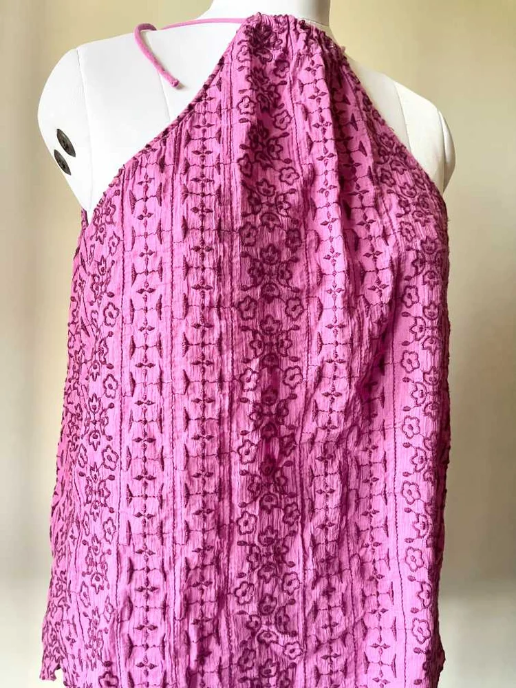 Embroided purple top