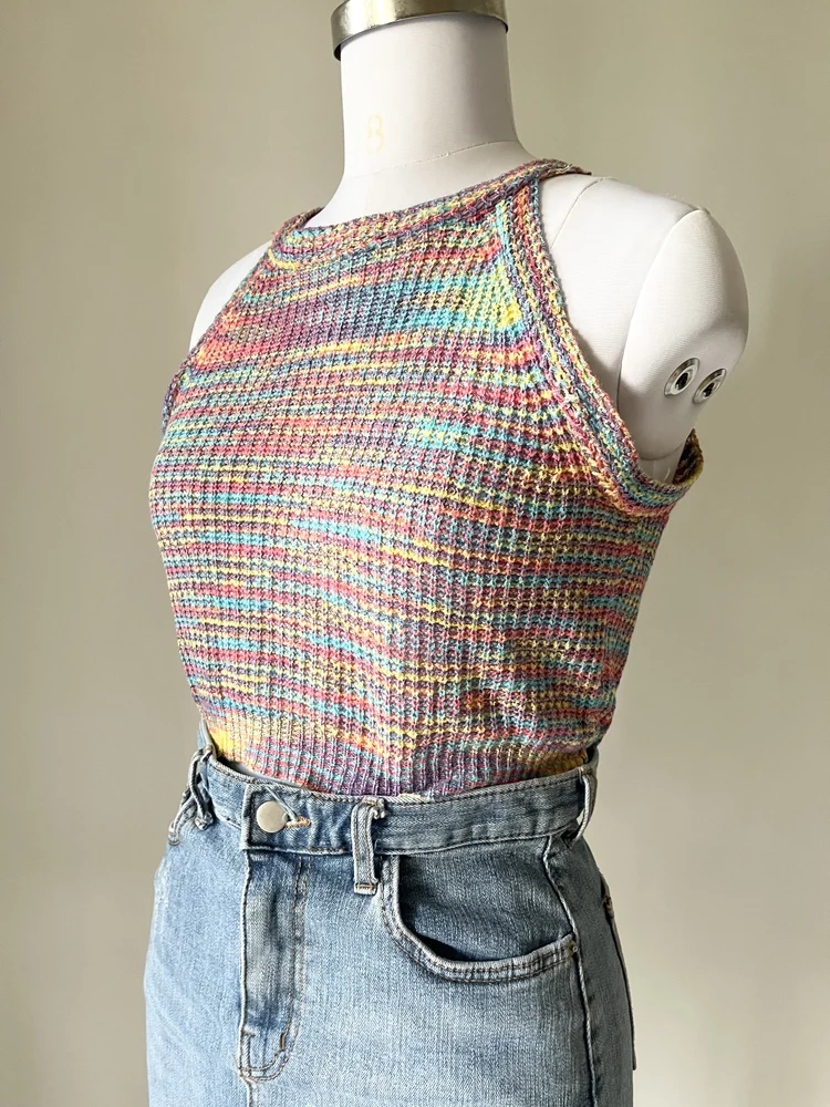 Multicolored crochet top