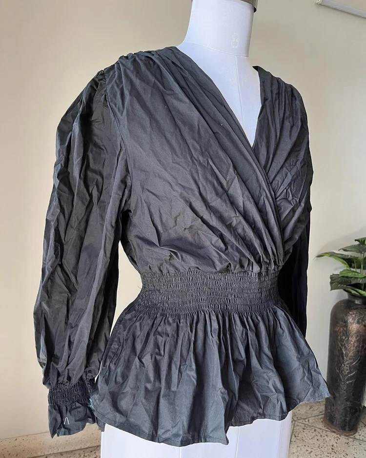 Black peplum top 