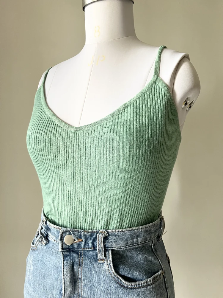 Mint green rib top 