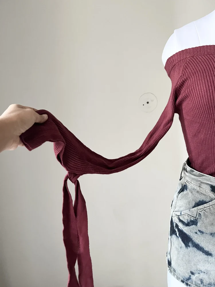 Wine off-shoulder top 