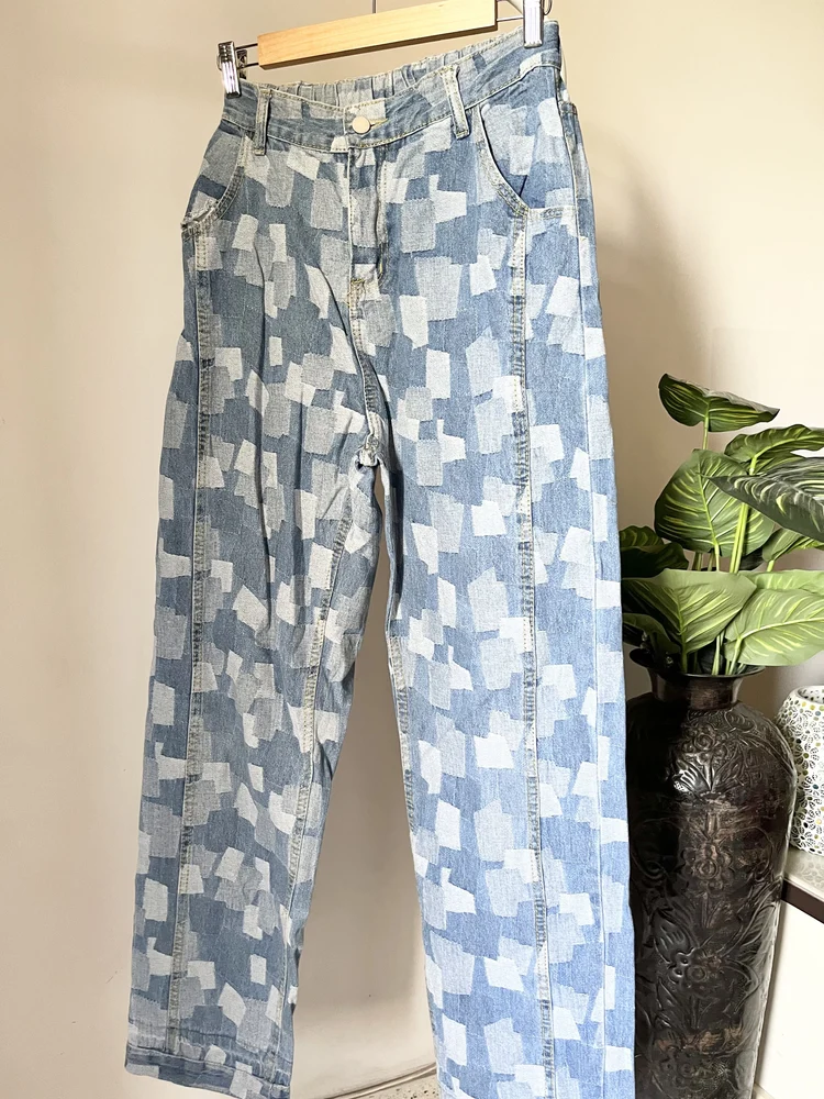Printed wide-leg Jeans