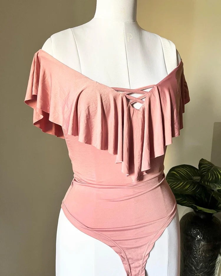 Pink Satin bodysuit 