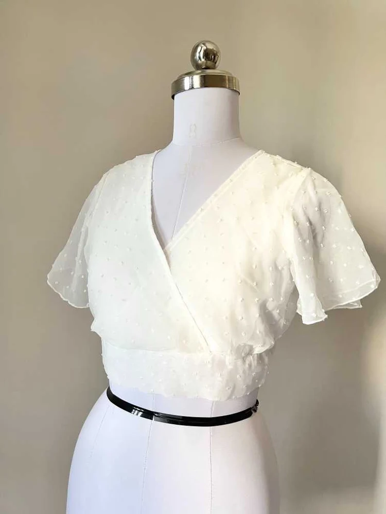 White tie-up top