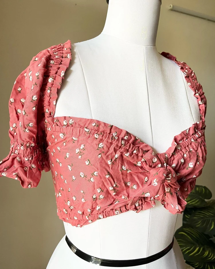 Pink floral Sweetheart top 