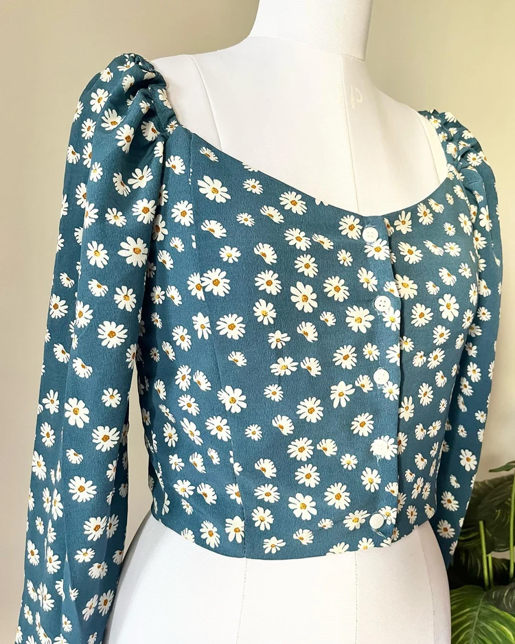 Blue floral top 